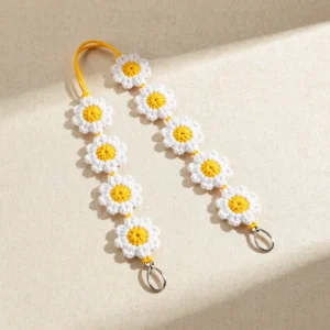 Daisy Bead Crochet Phone Charm
